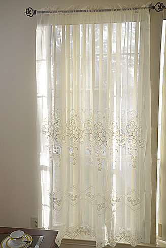 Sheer Windows Curtains 60"x84". Style 136. Sheer Tofu Color